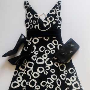 Maggy London Black and White Dress